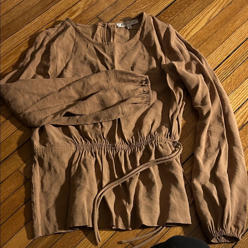 Joy Joy Brown Long Sleeve Blouse